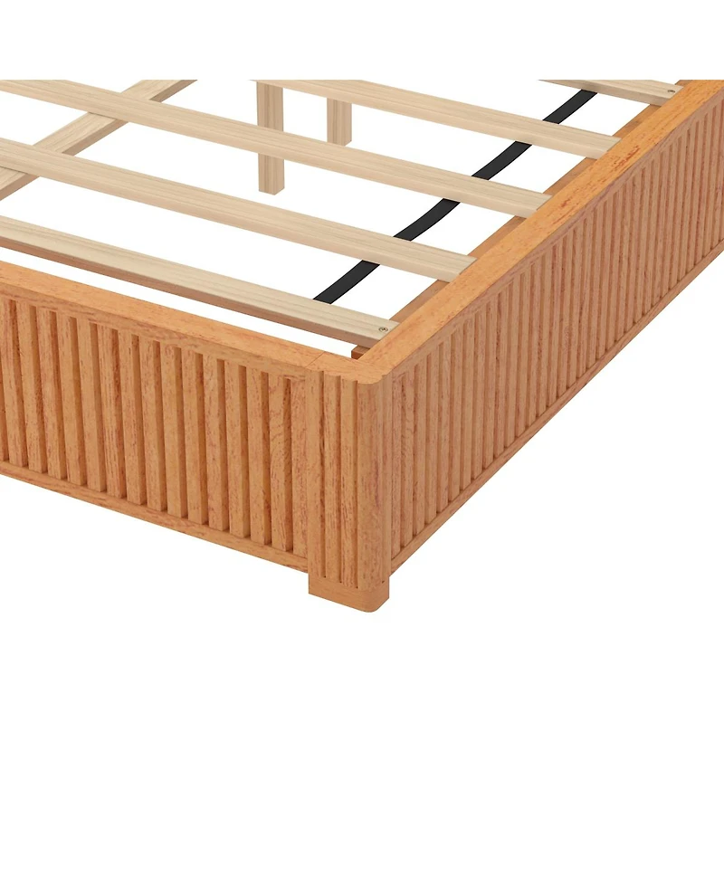 Streamdale Furniture Solid Wood King Platform Bed Frame with Headboard Easy Assembly