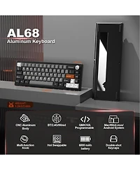 Lamicall AL68 60% Full Aluminum Knob Tri-Mode Hot Swap Keyboard Milk V2 Linear
