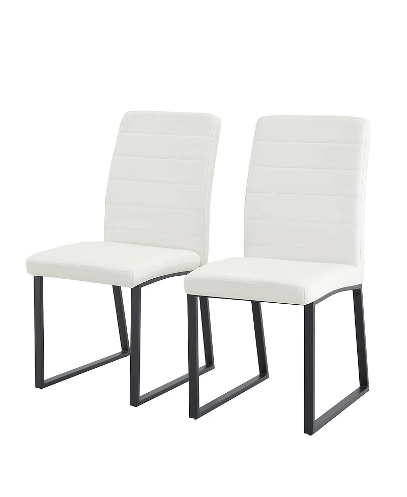 Streamdale Furniture 2-Pack Premium Pu Office/Dining Chairs with Sturdy Iron Legs