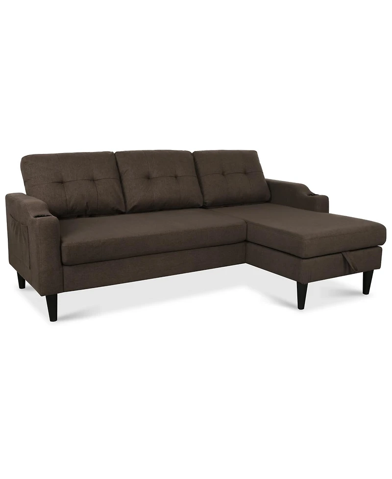 Streamdale Furniture 75'' Modern Fabric Sofa with Storage and Comfortable Pp Cotton Cushions