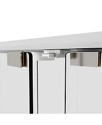 Streamdale Furniture Modern 2-Door Glass Display Cabinet with Led Lights