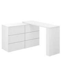 Streamdale Furniture 6-Drawer L-Shaped Vanity Desk and Dresser Combo
