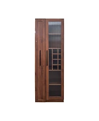 Streamdale Furniture Farmhouse Kitchen Pantry Cabinet with Pull-Out Storage and Glass Doors