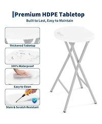 gaomon 4 Piece 28 Inch Ourdoor Folding Stool, Folding Bar Stool with Handle for Outdoor Indoor Kitchen Home Bar