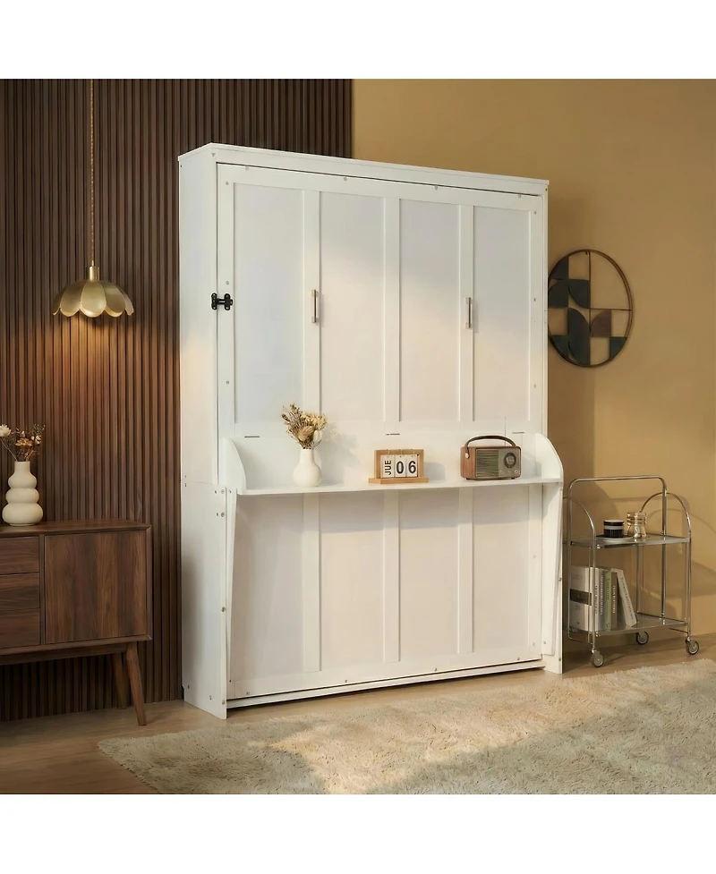 Streamdale Furniture Queen Size Vertical Murphy Bed with Desk