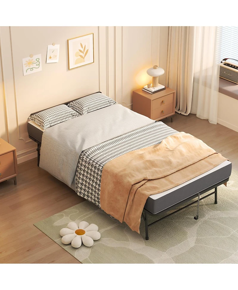 Streamdale Furniture 75'' x 38'' Folding Memory Foam Guest Bed with Adjustable Headboard and Wheels