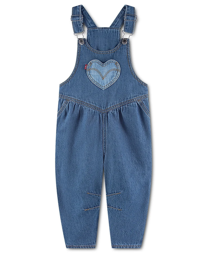 Levi's Toddler Girls' 2T-4T Hearts Sleeveless Overalls