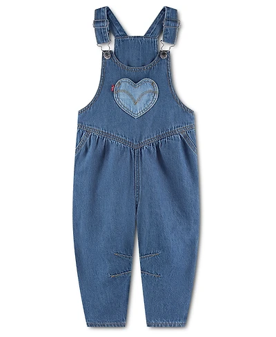 Levi's Toddler Girls' 2T-4T Hearts Sleeveless Overalls