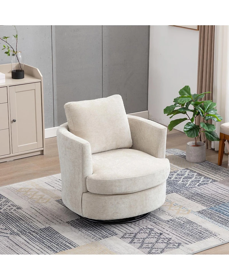 Streamdale Furniture 31.9'' Chenille Swivel Barrel Accent Chair for Living Room