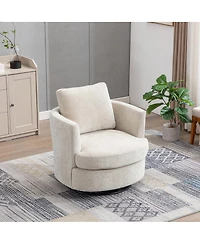 Streamdale Furniture 31.9'' Chenille Swivel Barrel Accent Chair for Living Room