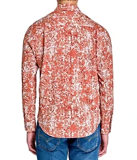 Society of Threads Men's Regular Fit 4-Way Stretch Performance Antiquated Print Long Sleeve Button Down