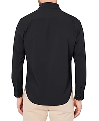 Society of Threads Men's Regular Fit 4-Way Stretch Performance Solid Long Sleeve Button Down
