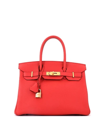 Pre-Owned HERMES Birkin 30 Handbag Red Togo with Gold Hardware
