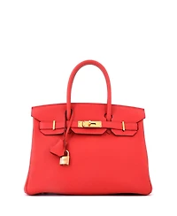 Pre-Owned HERMES Birkin 30 Handbag Red Togo with Gold Hardware