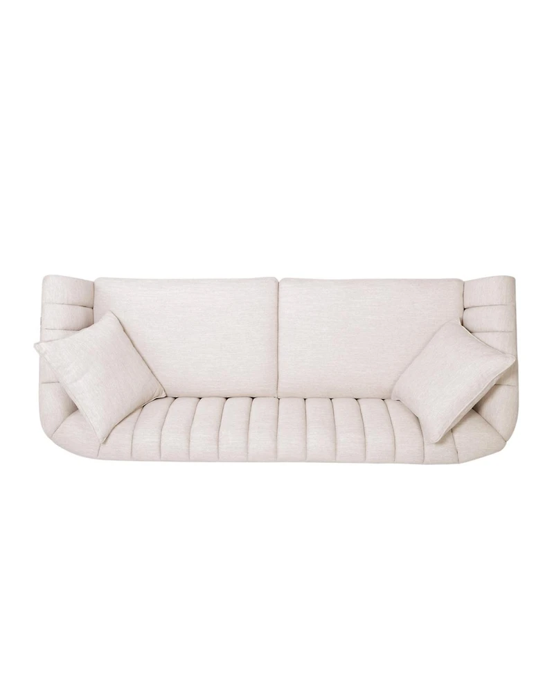 Streamdale Furniture Contemporary Tufted Upholstered Sofa with Sloped Arms and Accent Pillows