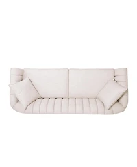 Streamdale Furniture Contemporary Tufted Upholstered Sofa with Sloped Arms and Accent Pillows