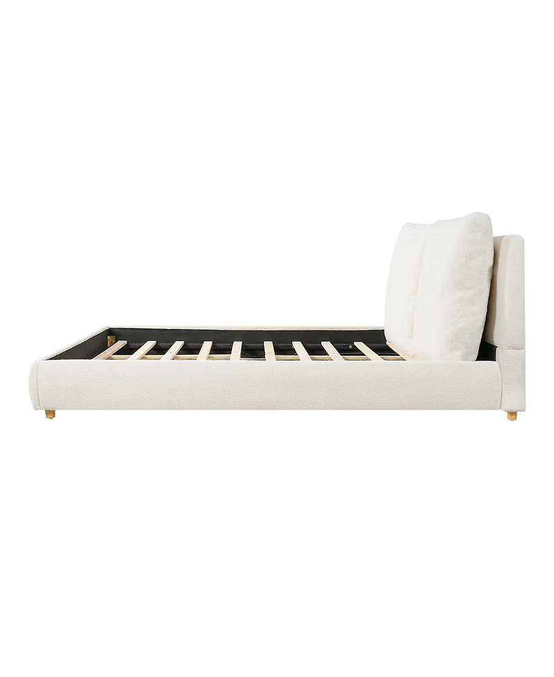 Streamdale Furniture California King Upholstered Bed Frame with Two Removable Pillow Headboards