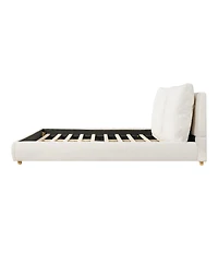 Streamdale Furniture California King Upholstered Bed Frame with Two Removable Pillow Headboards