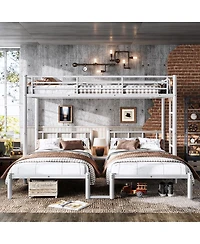 Streamdale Furniture Triple Twin Metal Bunk Bed for 3