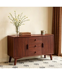 Streamdale Furniture Mid-Century Modern 47.3'' Sideboard Buffet Cabinet with 2 Doors and 3 Drawers