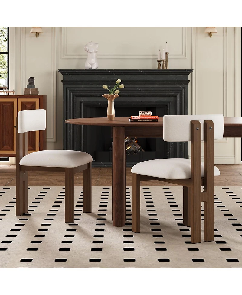 Streamdale Furniture Upholstered Armless Dining Chairs With Metal Legs (Set of 2)