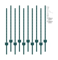 Sugift 4 feet U-Channel Fence Post 10 Pack Heavy Duty Steel Stakes