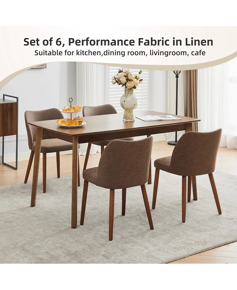 gaomon Set of 6 Leather Upholstered Dining Side Chairs