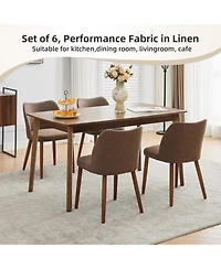 gaomon Set of 6 Leather Upholstered Dining Side Chairs