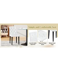 Streamdale Furniture 47.3 inch Circular Mdf Dining Table with 6 Ergonomic Pu Chairs