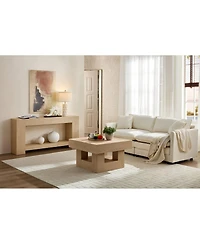 Streamdale Furniture Rustic Square Coffee Table with Scalloped Edges
