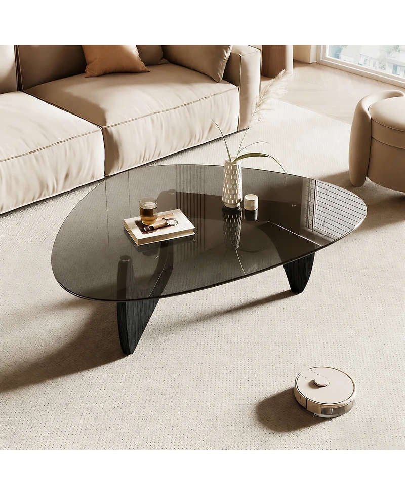 Streamdale Furniture Modern Mid-Century Glass Coffee Table 35.8'' x 25.6"