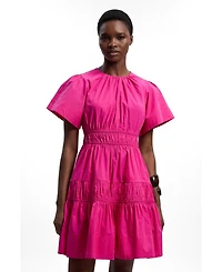 Karen Millen Women's Shirred Tiered Mini Dress