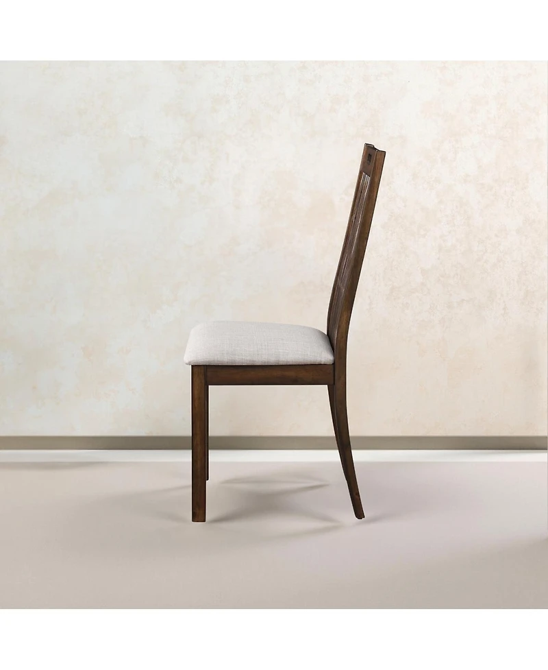 Streamdale Furniture Set of 2 Rustic Farmhouse Dining Chairs with Upholstered Seats