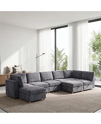 Streamdale Furniture Modular 8-Seater Convertible Sectional Sofa with Storage