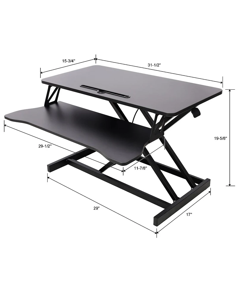 Streamdale Furniture Streamdale Adjustable Height Standing Desk with Keyboard Tray Black