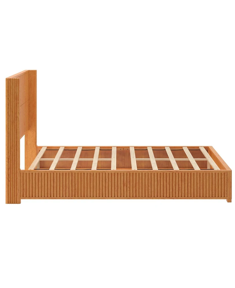 Streamdale Furniture Solid Wood Queen Platform Bed Frame with Headboard Easy Assembly