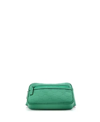 Pre-Owned Gucci Front Zip Belt Bag Gg Rubber Effect Leather