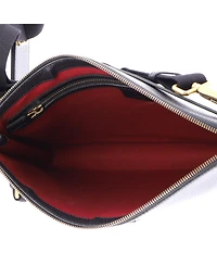 Pre-Owned Gucci Large Web Strap Front Zip Messenger Bag Leather