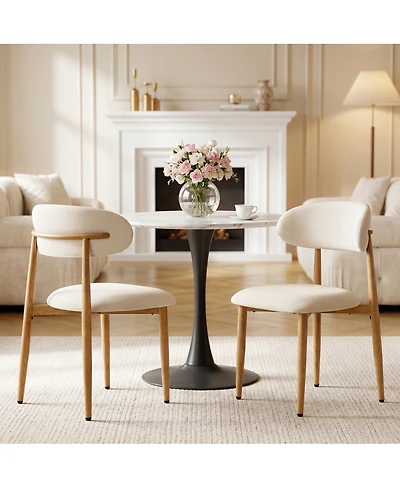 Streamdale Furniture Set of 2 Modern Upholstered Dining Chairs