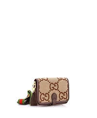 Pre-Owned Gucci Small Buckle Messenger Bag Jumbo Gg Canvas