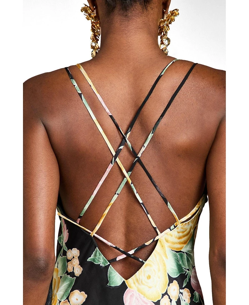 Coast Women's Strappy Floral Fringe Maxi Dress