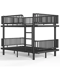 Streamdale Furniture Full over Metal Bunk Bed with Safety Guardrails Converts to 2 Beds