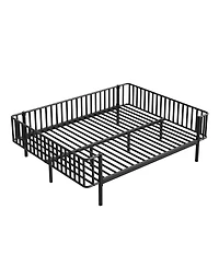 Streamdale Furniture Queen Size Metal Daybed with Sturdy Steel Slat Support