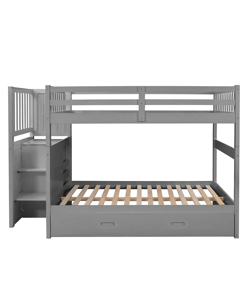 Streamdale Furniture Full over Full Bunk Bed with Twin Size Trundle