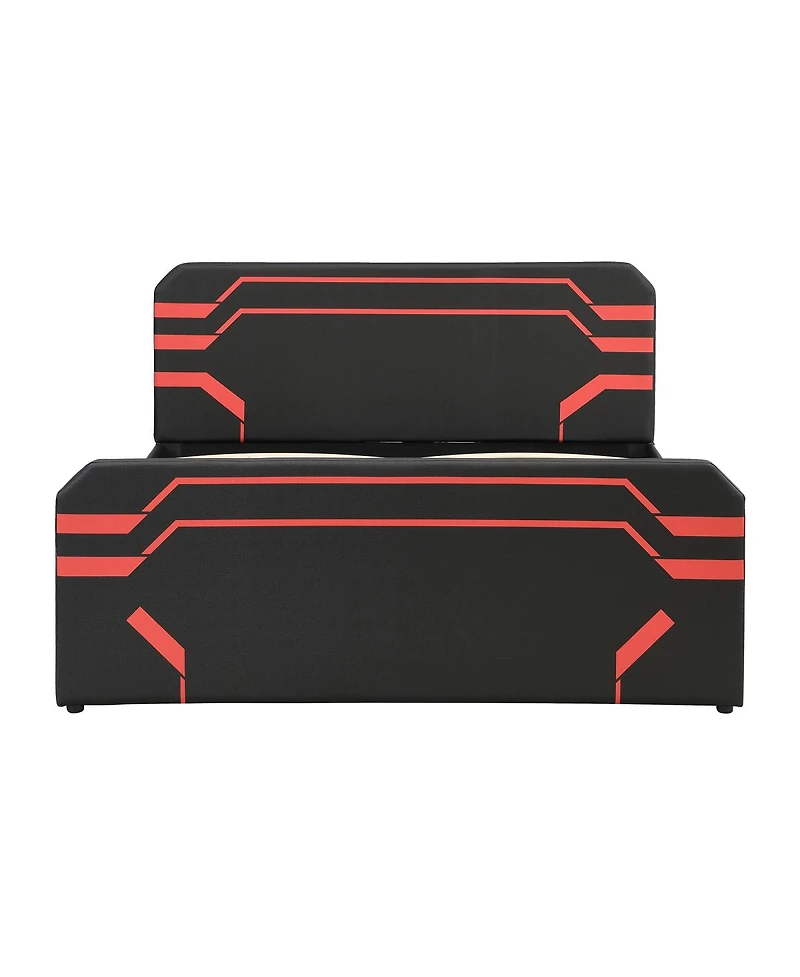 Streamdale Furniture Cyberpunk Hydraulic Storage Gaming Bed with Padded Headboard