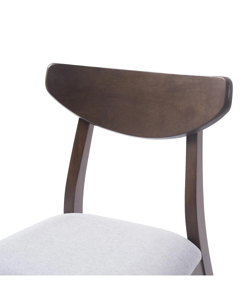 Streamdale Furniture 4-Piece Modern Scandinavian Dining Chairs Curved Wood and Fabric