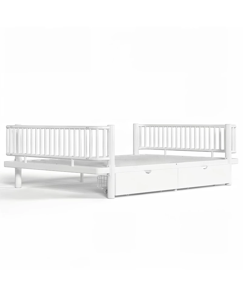 Streamdale Metal Platform Bed with Storage Drawers