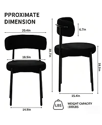 Streamdale Furniture 4-Piece Mid-Century Modern Dining Chair Set with Metal Legs