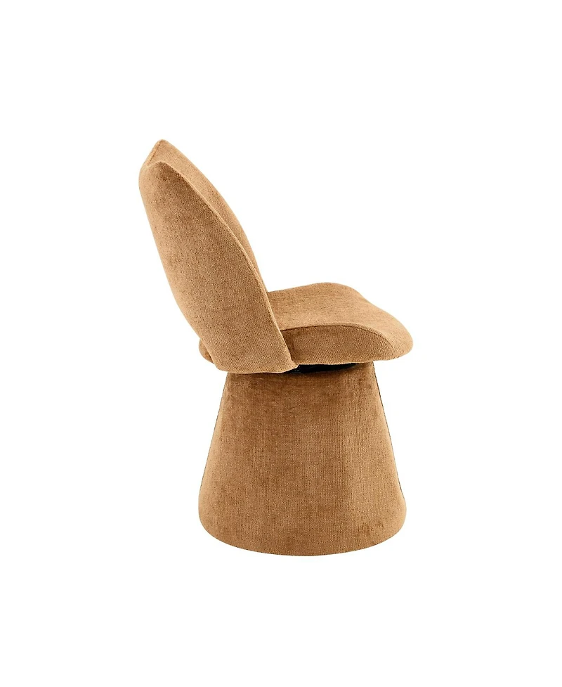 Streamdale Furniture Modern Chenille Accent Chair with Hollow Back and Metal Base