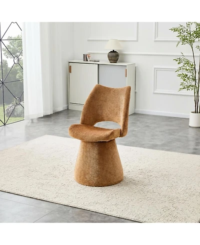Streamdale Furniture Modern Chenille Accent Chair with Hollow Back and Metal Base
